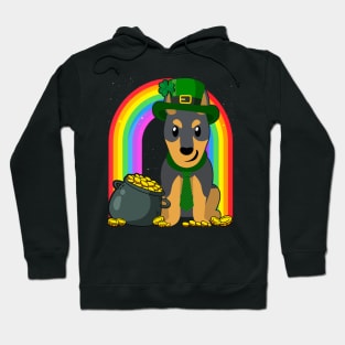 Doberman Rainbow Irish Clover St Patrick Day Dog Gift design Hoodie